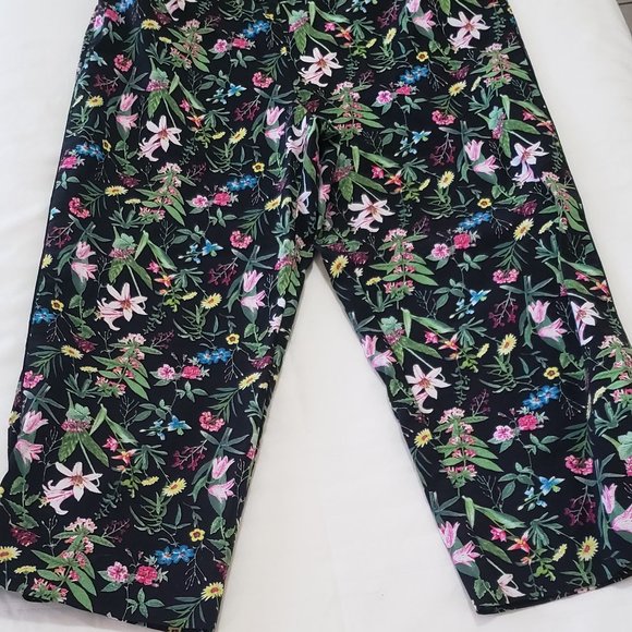 Roz & Ali Floral High Waisted Crop Pants. Size 12 - Picture 3 of 5